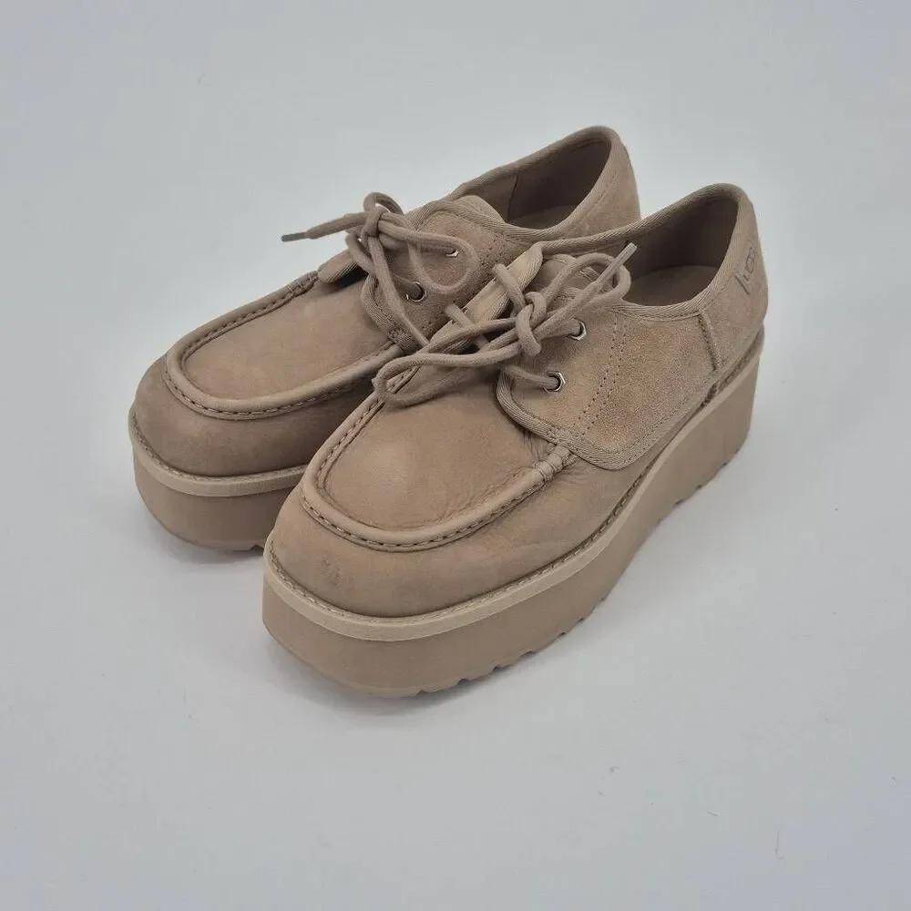 Ugg CityFunc Platform Shoes Suede Women's Lace-Up Size 8
